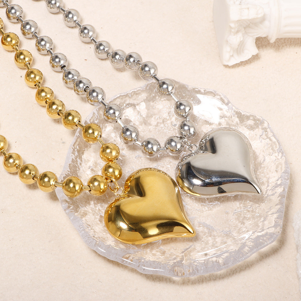 Collar y Pulsera de Corazón GEORGIA • Acero e Inoxidable