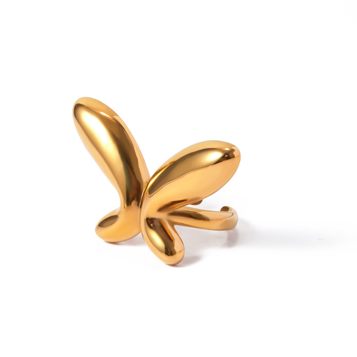 Anillo de Mariposa en Acero Bañado en Oro 18K • Libertad y Elegancia