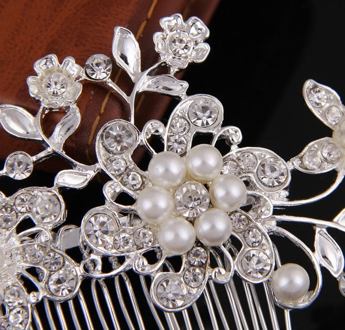Peineta Nupcial de Perlas y Pedrería PERLA • Accesorio de Boda