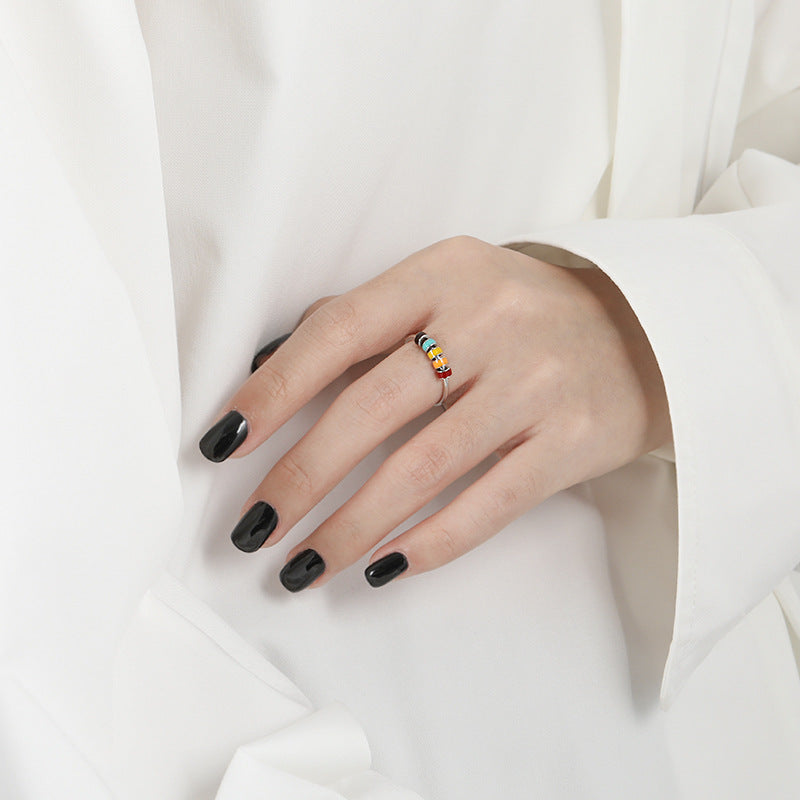 Anillo Antiestrés giratorio y ajustable "Serenity" Hecho Plata 925