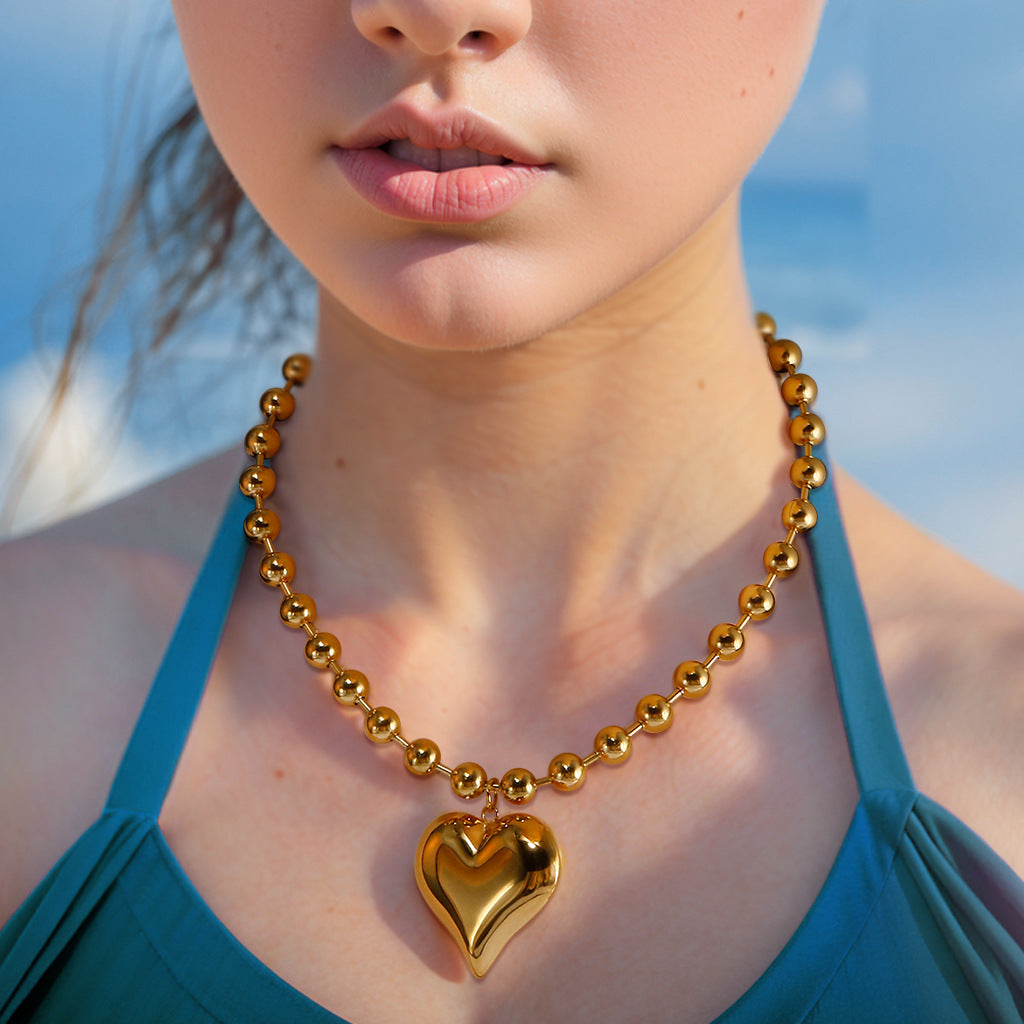 Collar y Pulsera de Corazón GEORGIA • Acero e Inoxidable