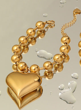 Collar y Pulsera de Corazón GEORGIA • Acero e Inoxidable