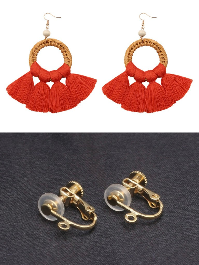 Pendientes Étnicos de Hilo y Ratán INÉS • Estilo Boho