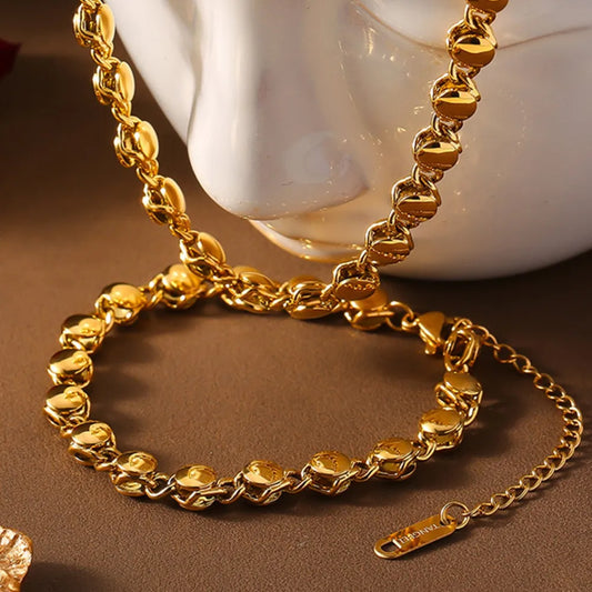 Pulsera de Titanio Bañada en Oro 18K • Elegancia Minimalista