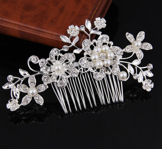 Peineta Nupcial de Perlas y Pedrería PERLA • Accesorio de Boda