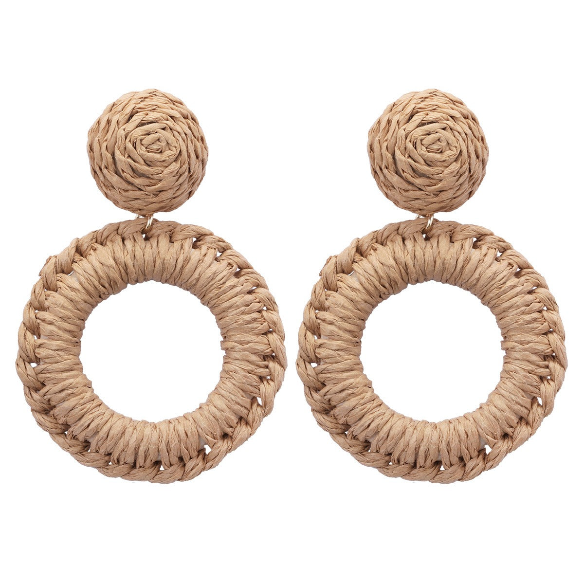 Pendientes de Rafia Trenzada OLIVIA • Estilo Playero para el Verano