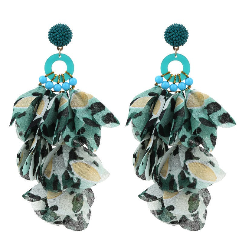 Pendientes Florales con Fleco de Leopardo Layla • Estilo Bold