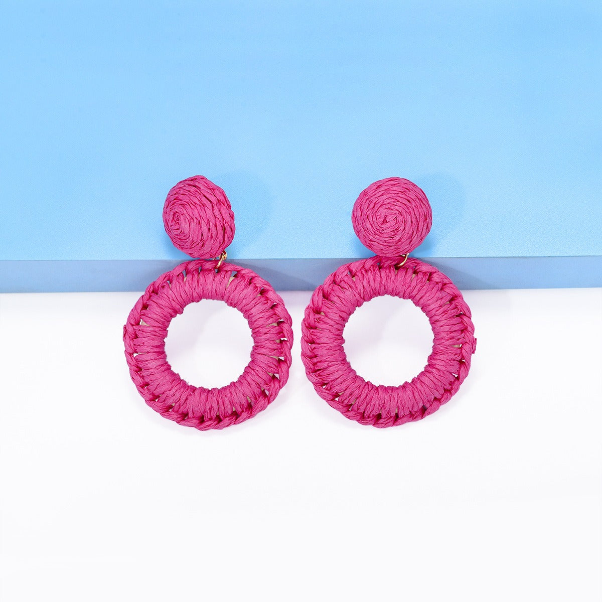 Pendientes de Rafia Trenzada OLIVIA • Estilo Playero para el Verano