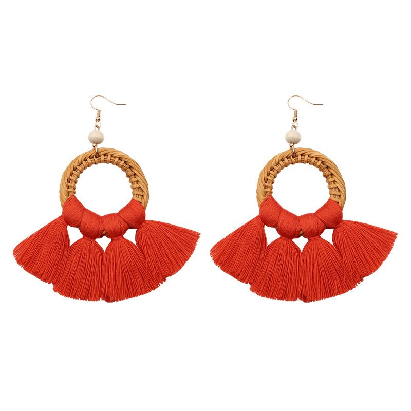 Pendientes Étnicos de Hilo y Ratán INÉS • Estilo Boho