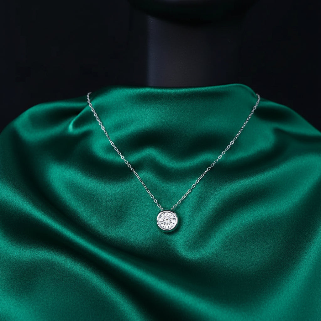 Collar Aurora | Solitario de Moissanita 1ct en Plata 925