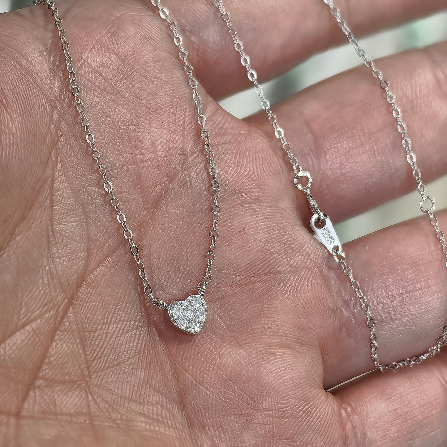 Collar Lía | Mini Corazón Brillante en Plata 925 y Oro 14K