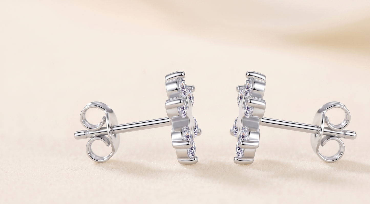 Pendientes Copo de Nieve CHLOE • Plata y Moasánita