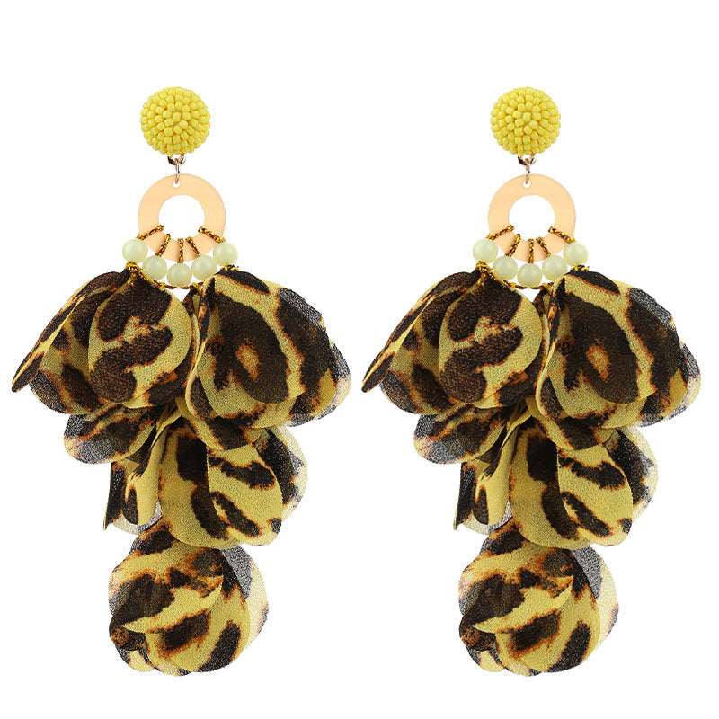 Pendientes Florales con Fleco de Leopardo Layla • Estilo Bold