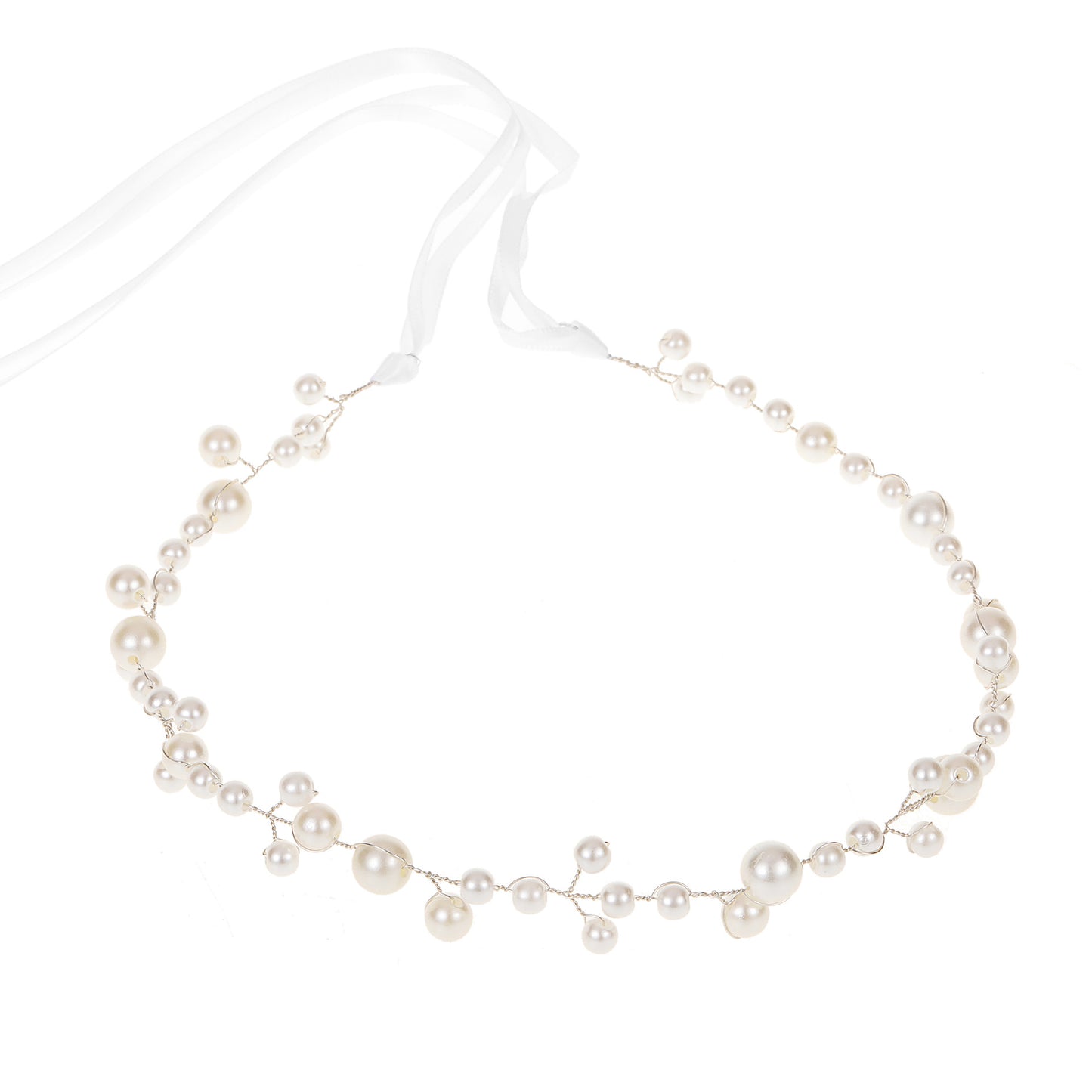 Diadema Flexible de Perlas SABELA • Accesorio de Cabello