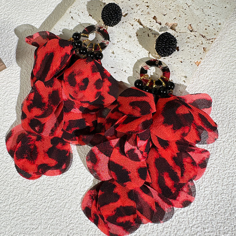 Pendientes Florales con Fleco de Leopardo Layla • Estilo Bold