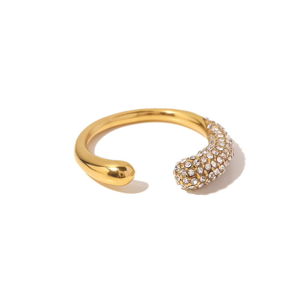 Anillo Olimpia | Diseño Abierto Geométrico con Cristales