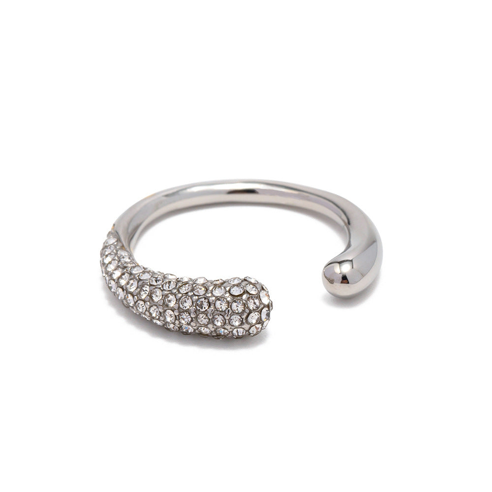 Anillo Olimpia | Diseño Abierto Geométrico con Cristales